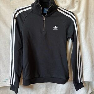 Adidas striped quarter zip sweater
